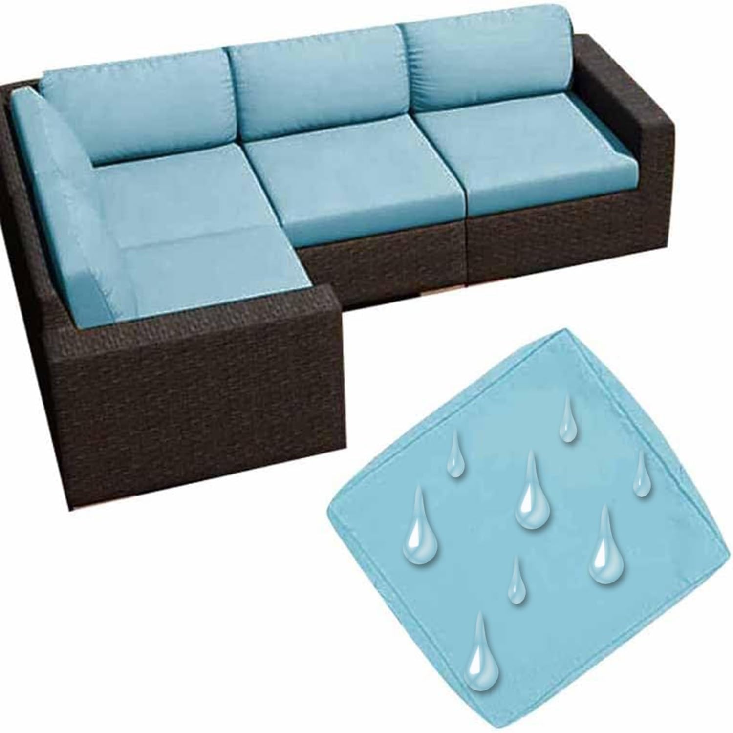 UWOBTN Replacement Outdoor Cushion Covers Waterproof, 50x50 60x60 Garden Sofa Seat Cushion Slipcover With Zipper, Removable Patio Cushion Covers For Indoor Outdoor Rattan Furnitur(Color14,50x50x5cm)