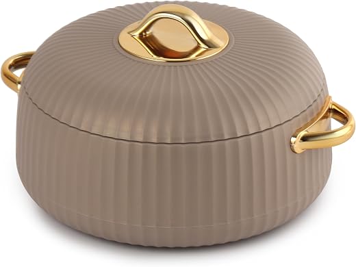CELLO Aurum Insulated Casserole Hot Pot For Kitchen 1250 ml Brown | Easy to Serve Lightweight Outdoor Safe Keeps Food Hot ...