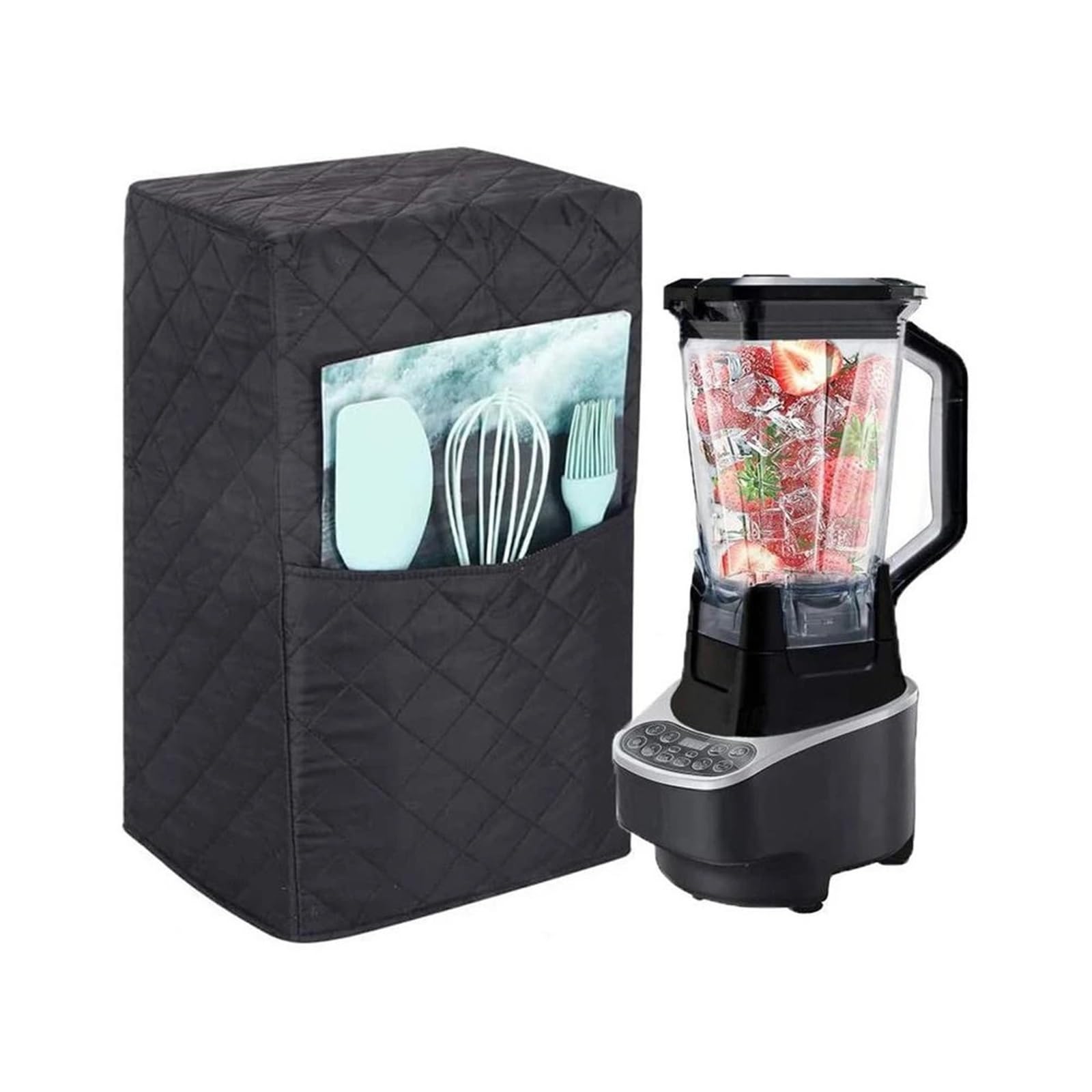 Abdeckung FüR Mixer Mixer-Abdeckung for professionelle Mixer, Küchengeräte, gesteppte Staubschutzhülle mit Aufbewahrungstasche