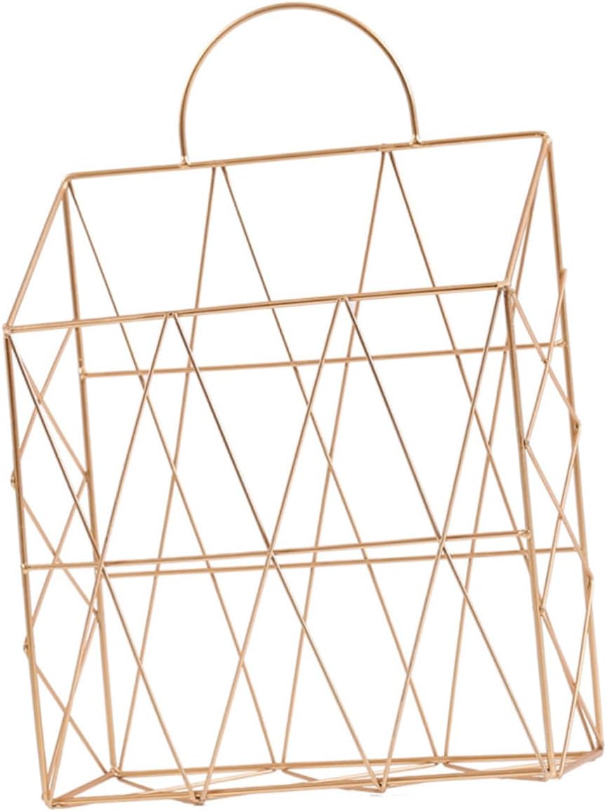 Zerodeko Hanging Book Holder Metal Magazine Storage Basket Wall-mounted Book Rack Sturdy Iron Wire Shelf Decorative Organizer