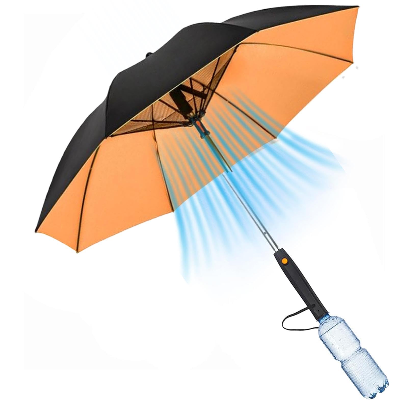 Generico Ombrello Con Ventilatore E Nebulizzatore, Ombrello Da Sole Anti Uv Spf 50, 3 In 1 Ombrello Pieghevole Antivento, Ombrello Rinfrescante Per Uomo Donna