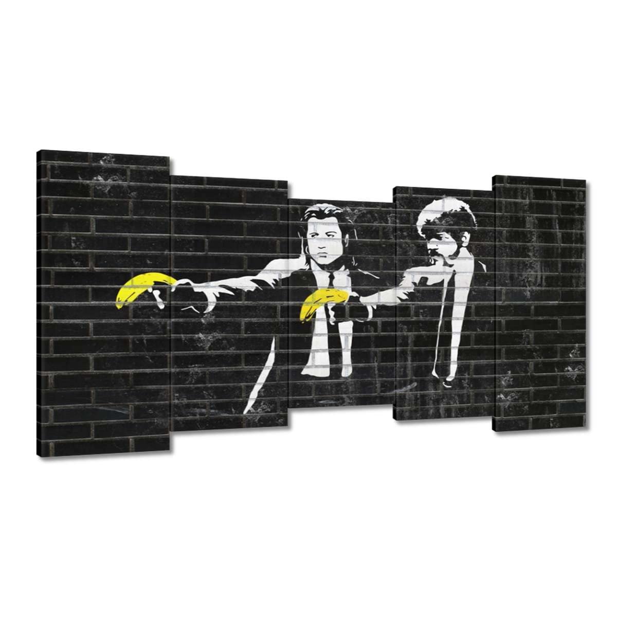 Tableau sur toile Banksy Banane Fiction grand format déco H1604Z