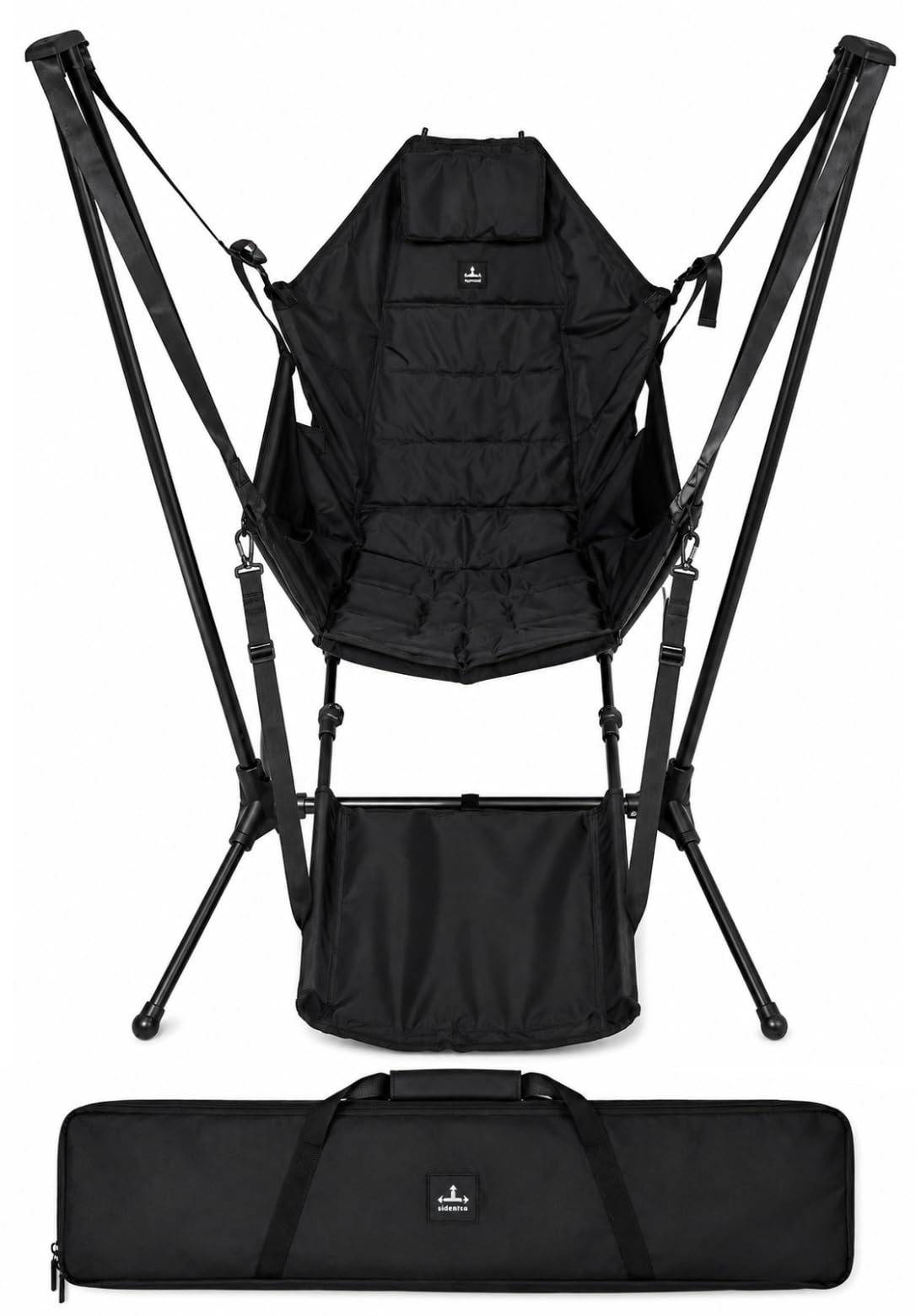 portable folding swing chair hammock for adults and kids – premium heavy-duty steel frame outdoor seat for camping, garden, patio, balcony, indoor living room, travel-friendly with carry bag