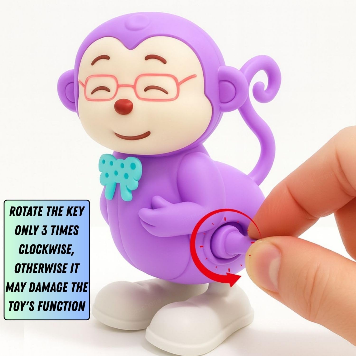 GRAPHENE Jumping Monkey Key Operated Wind Up Toy for Kids Toddlers Colorful Funny Moving Toys for Babies 6-12 Months Battery Free Dancing Toy (Pack of 1) 2