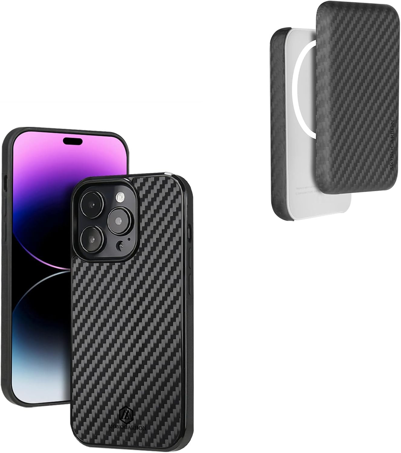 MONOCARBON Carbon Fiber Case for iPhone 14 Pro Max and