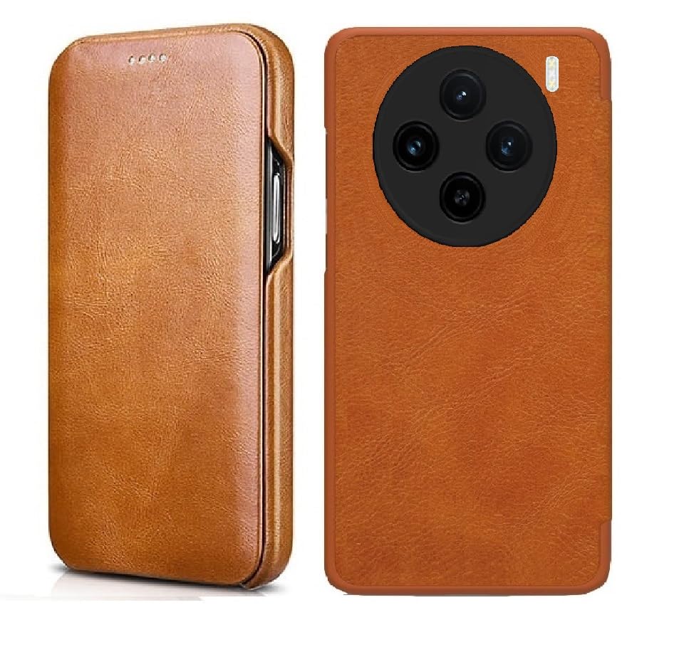 Image of WHITBULL Smart Magnetic Closer Flip Cover Compatible with vivo X200 (Brown)