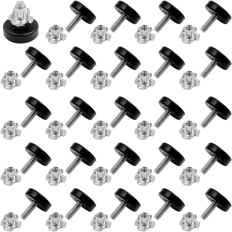 DanziX 24Pcs Furniture Leveling Feet, 1/4" Screw in Threaded Feet