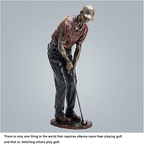 Vista 6 de Escultura de estatuas de golf, figuras creativas de golfista, decoración del hogar, figura de arte de jugador, decoración de escritorio, Hui