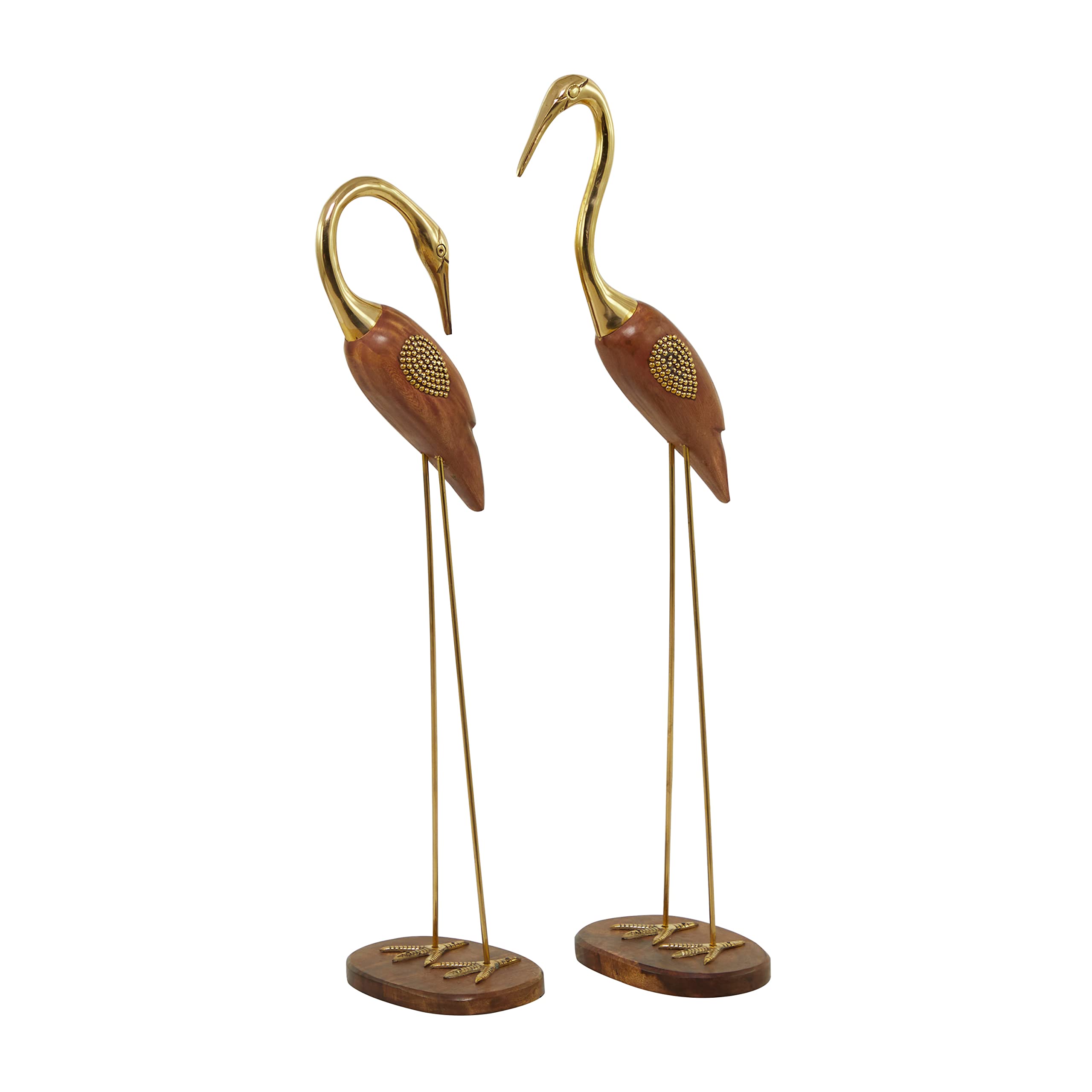 Amazon.com: Deco 79 Natural Wood Bird Sculpture, Set of 2 27