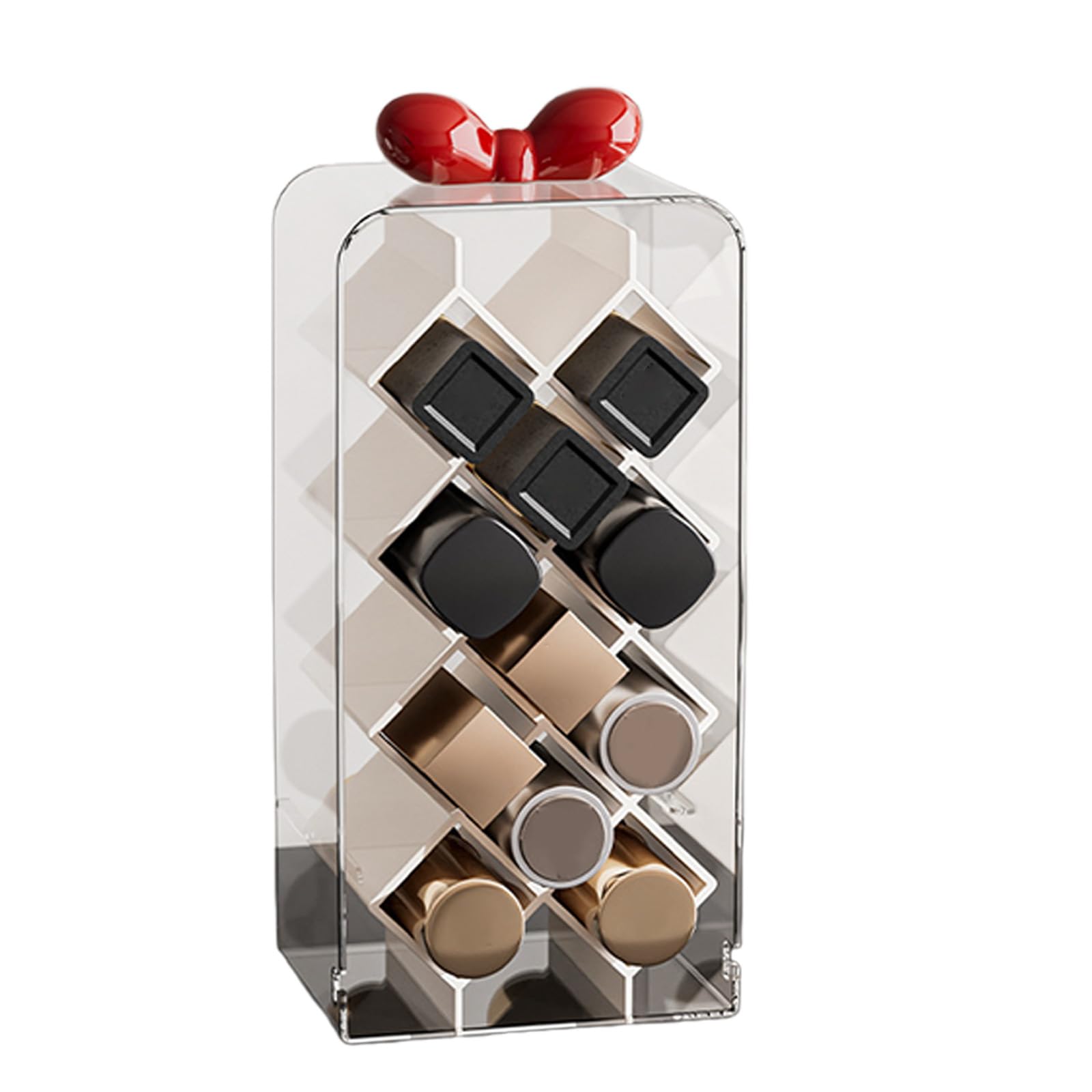 Msioytog Flexible Removable Cosmetic Storage with Clear View for Easy Access to Lipsticks and Beauty Items Space Saving Makeup Box