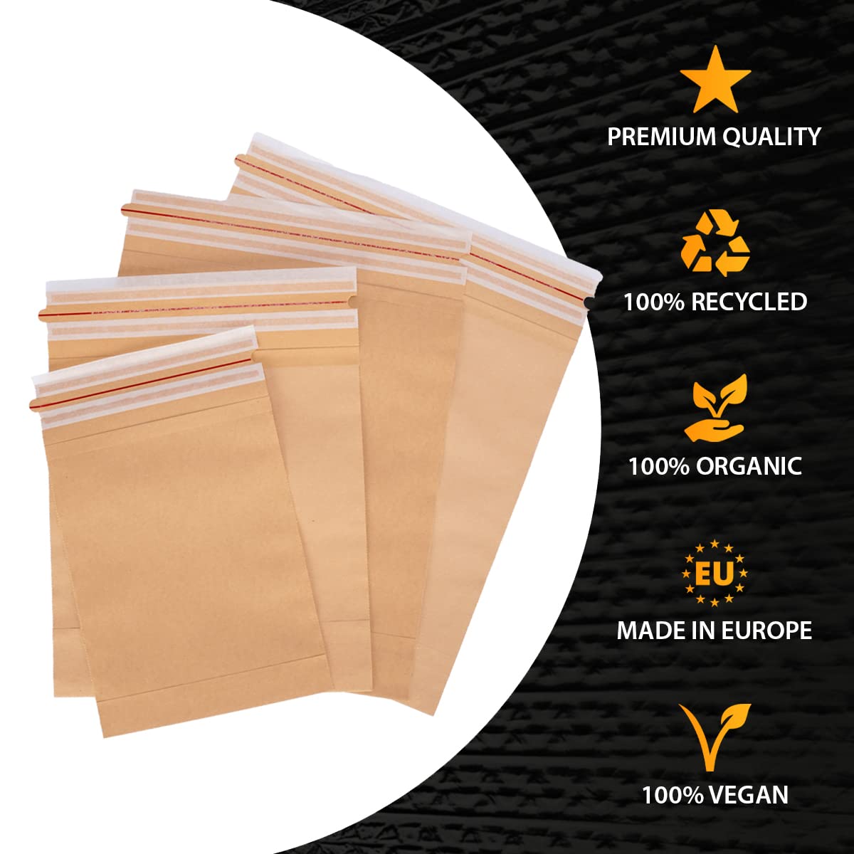 Versandbeutel aus Kraftpapier 120 g/m² wiederverschließbar 42 x 44 cm 50 Stück