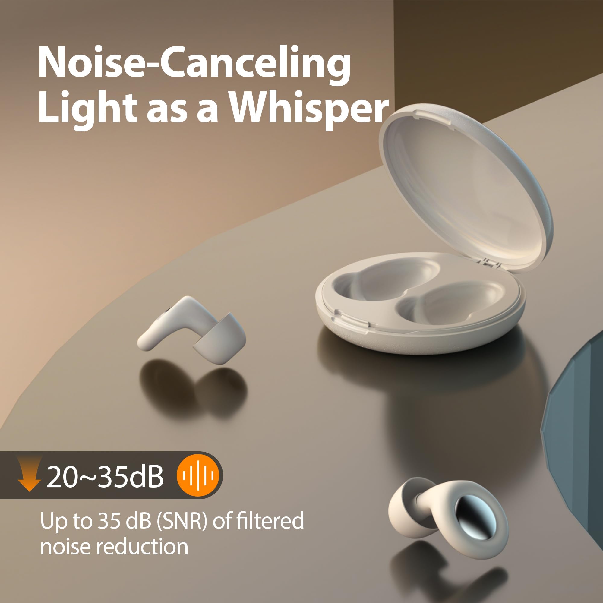 Reusable Sleep Noise-Canceling Earplugs, High-Fidelity Hearing Protection Earplugs, Ideal for Concerts, Travel, Library, Sleep, and Deep Focus Work | 20-35dB Noise Reduction(White) — Amazon image 6
