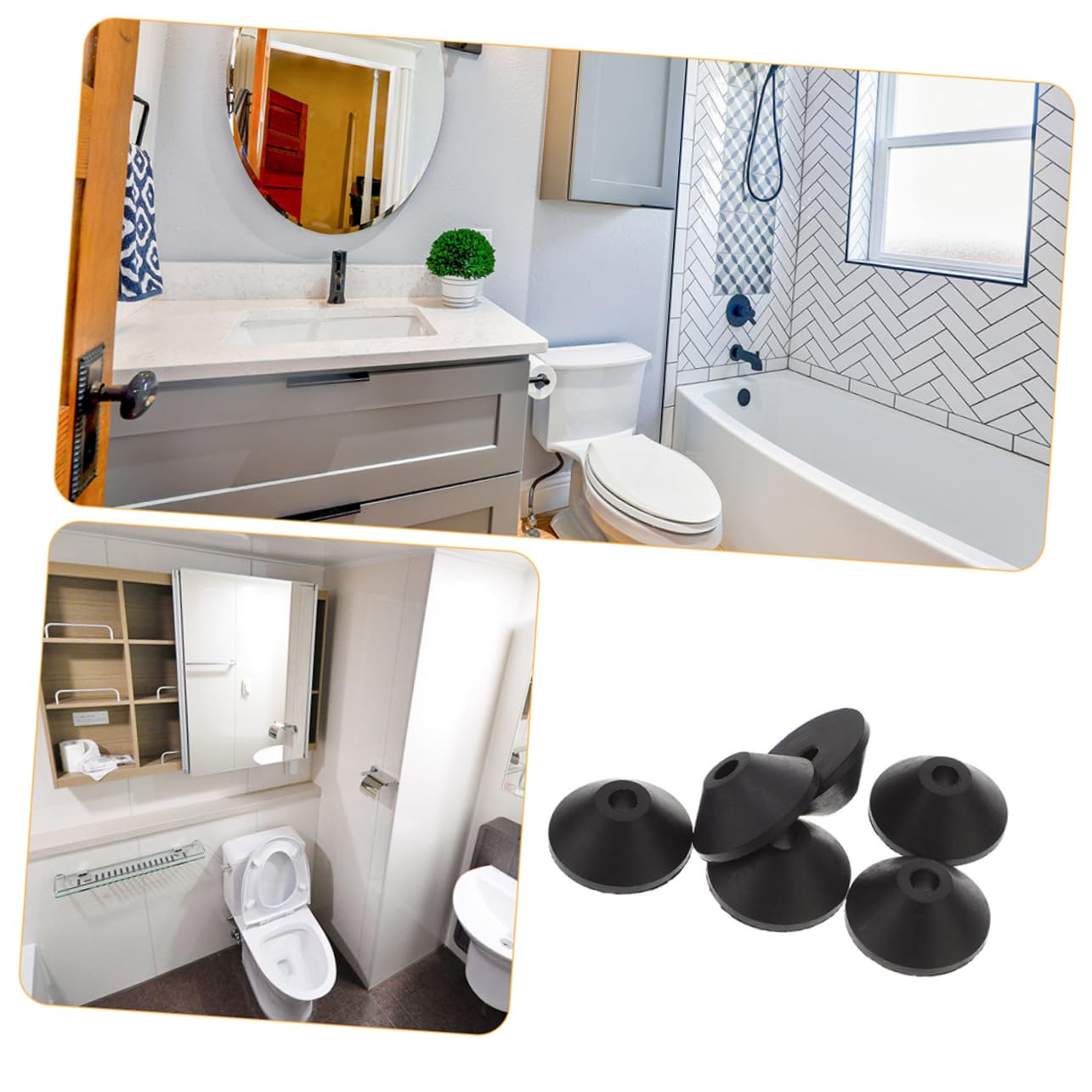 HOMSFOU 150pezzi Rondelle Gomma Impermeabili Per Serbatoio Wc Guarnizioni Coniche Gomma Per Riparazioni Idrauliche Rondelle Resistente e