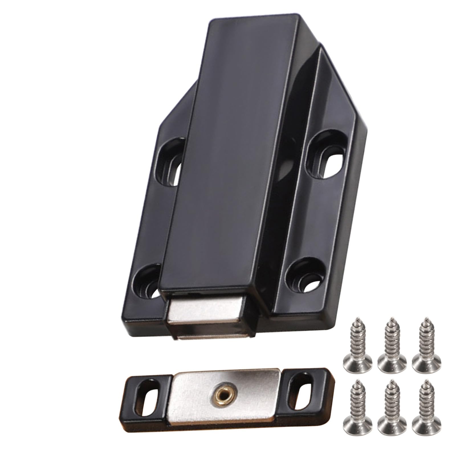 Invisible Push Open Latches Set with Mounting Hardware Rustproof Steel Components for General Furniture Application Use ABS Steel Cabinet Door Catches