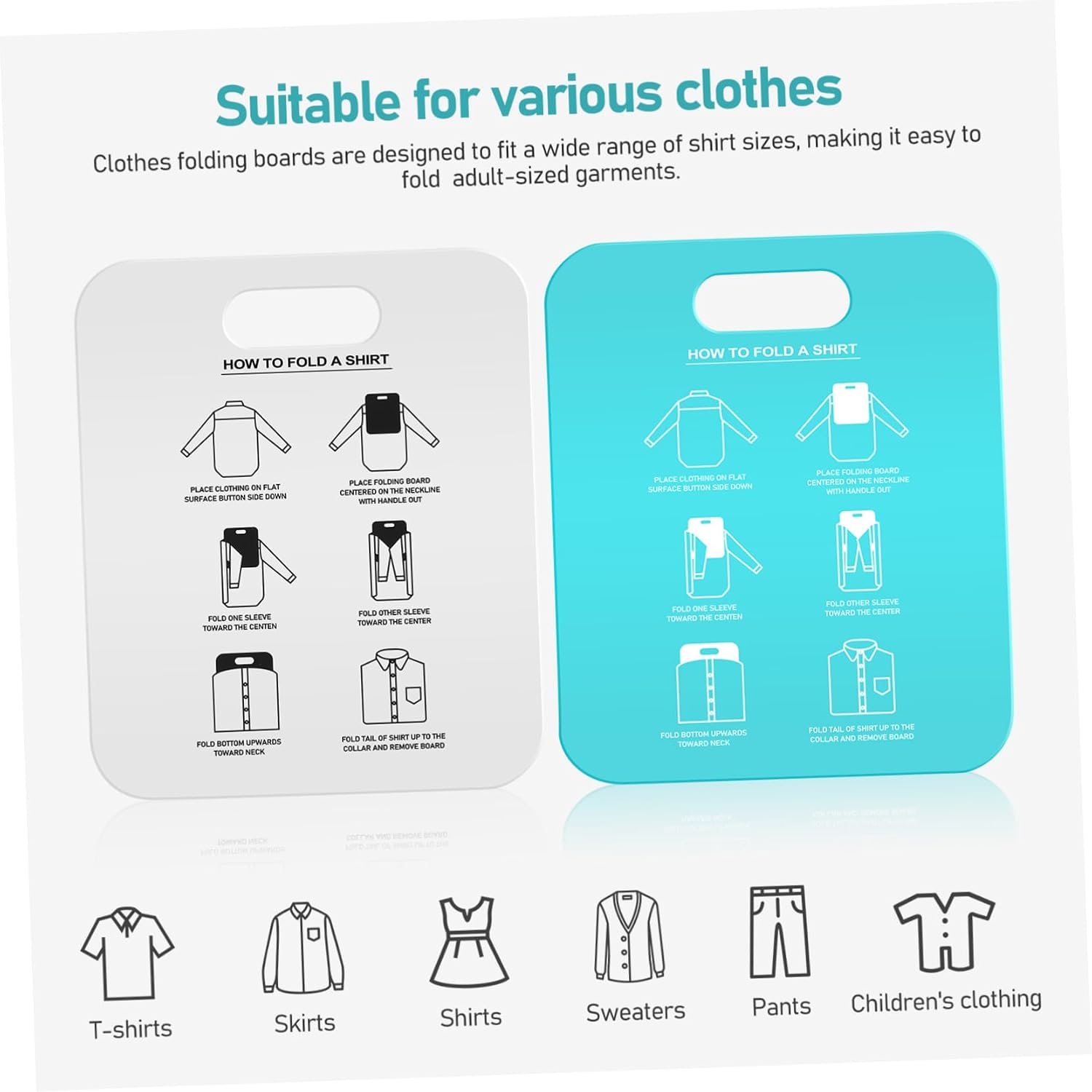 Ipetboom 2pcs Shirt Folding Boards for Adults Clothing Folding Tool Easy to Use T Shirt Folder for Organized Wardrobe and Space Saving Storage