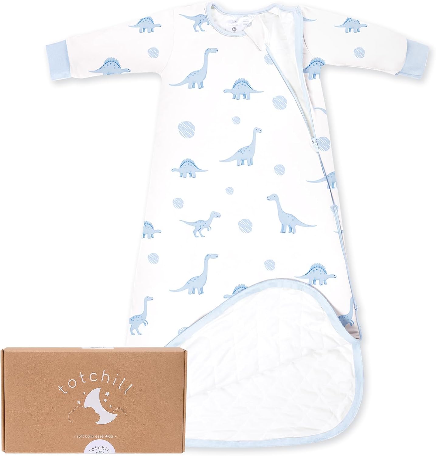 Baby Sleep Sack Long Sleeve 1.0 TOG 0-6-18-3T Wearable Blanket Infant Sleeping Bag, Soft & Breathable, 2-Way Zipper