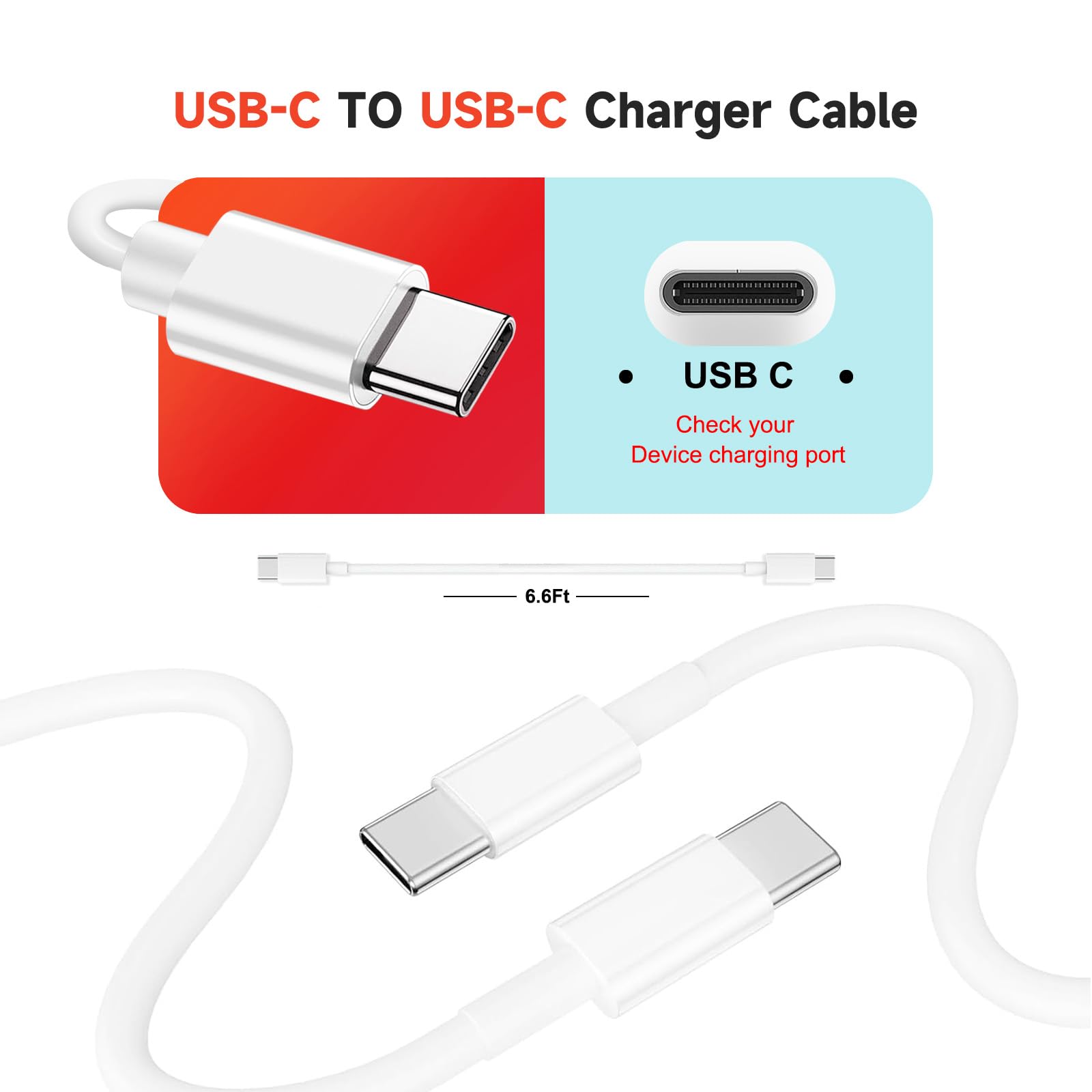 Fast Wall Charger for iPhone 16E 15/16 Pro Max, Oculus Quest 3 2 Pro Quest 1, Pico 4 Pro VR Headset Charger Beats Solo 4/Pill 2024/Powerbeats Pro 2,Ipad 11 A16 2025 USB Type C Charging Cable Cord