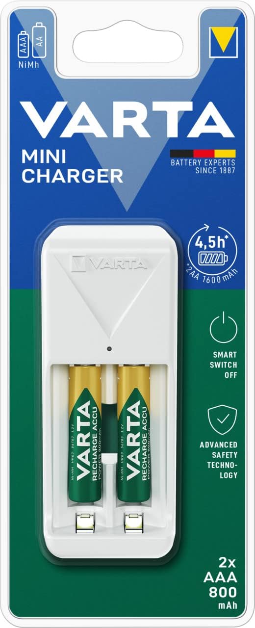 Varta Mini Battery Charger in retail packaging