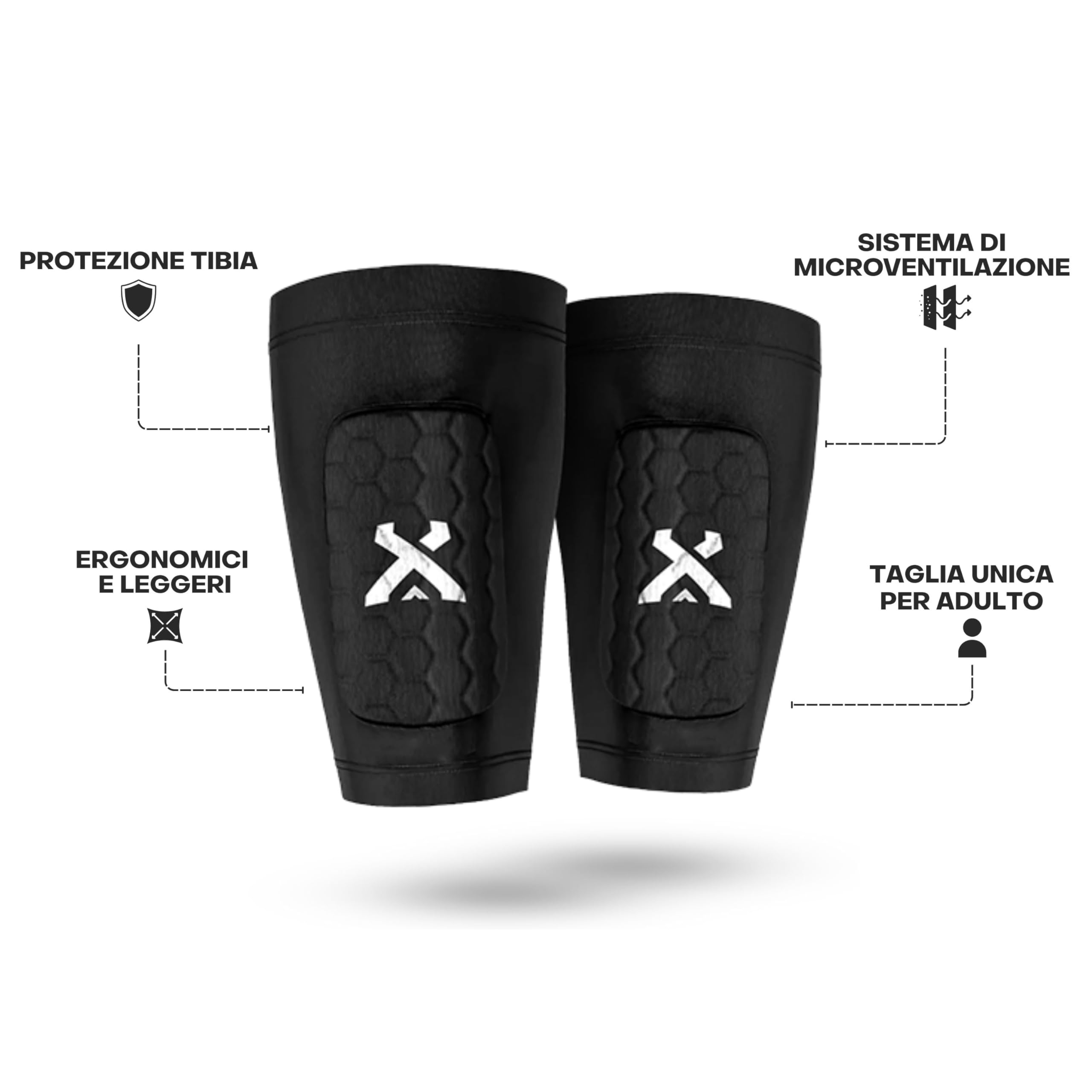 GEARXPro - Shin Pad Sleeve Parastinchi Calcio