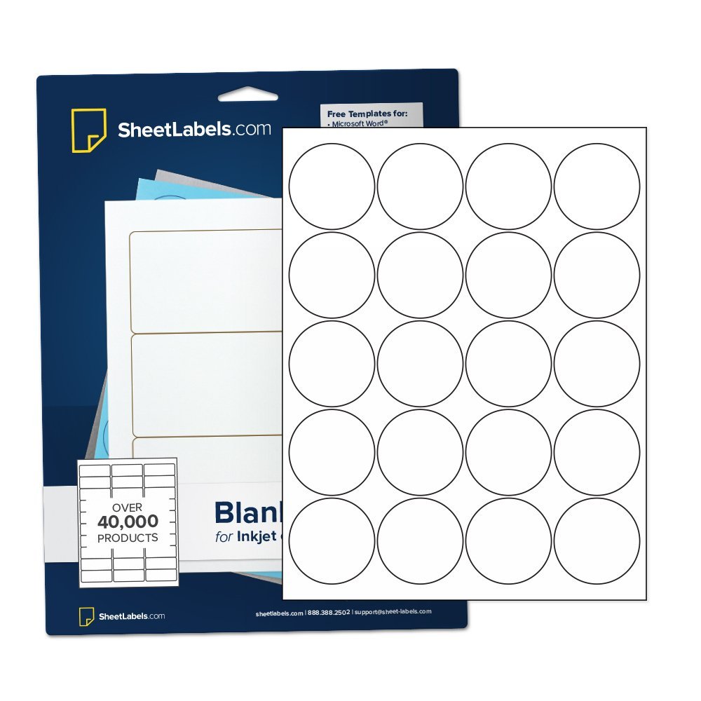 Etiquetas redondas de 2 pulgadas, blanco multiusos, impresión láser o de inyección de tinta, 2000 etiquetas