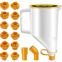 YSTOOL Automotive No Spill Engine Oil Filling Funnel Kit 15PCS | Fluid Change Tool Set with 1.5QT Funnel 14PCS Dedicated & Universal Adapters Fits Chrysler GM Toyota Ford VAG Jeep Dodge etc.