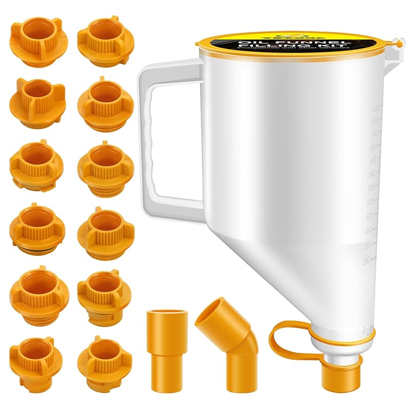 Kit de Funil para Abastecimento de Óleo do Motor YSTOOL com Adaptadores e Capacidade de 1,4 L, 15 Peças