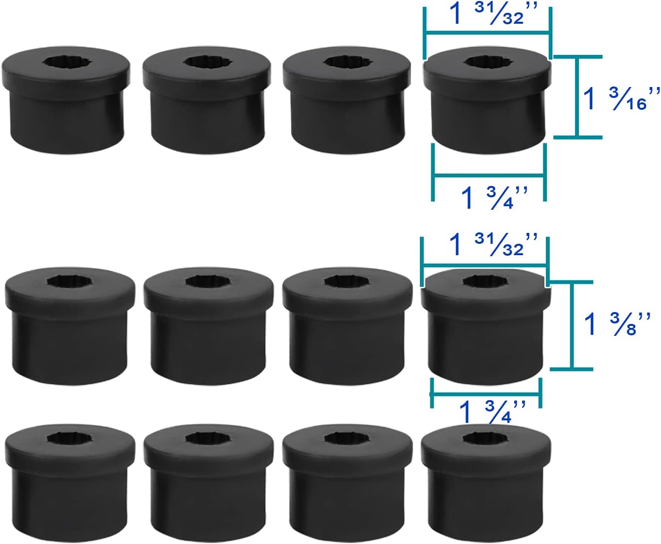 Spec-D Tuning Upper + Lower Rear Control Arms Black with Bushing Kit Compatible with 1979-2004 Ford Mustang