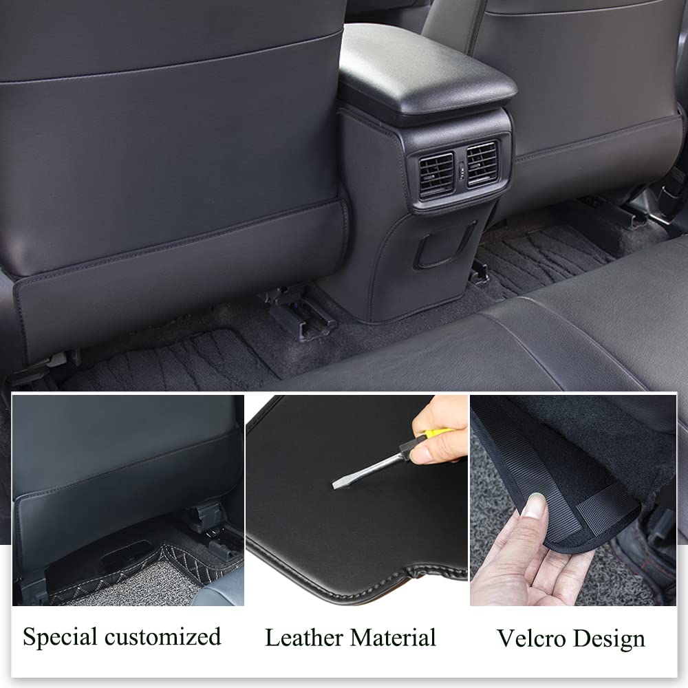 XITER 2Pcs Leather Seat Back Kick Protectors Auto Kick Mats for Toyota RAV4 2019 2020 2021 2022 2023 2024 2025 Accessories(Black)