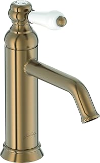Jacob Delafon Louise - Grifo monomando para lavabo (diseño retro, mango cerámico, ahorro de agua, fácil instalación, 17 x 23,20 x 5,5 cm), acabado bronce, E24360-BCN
