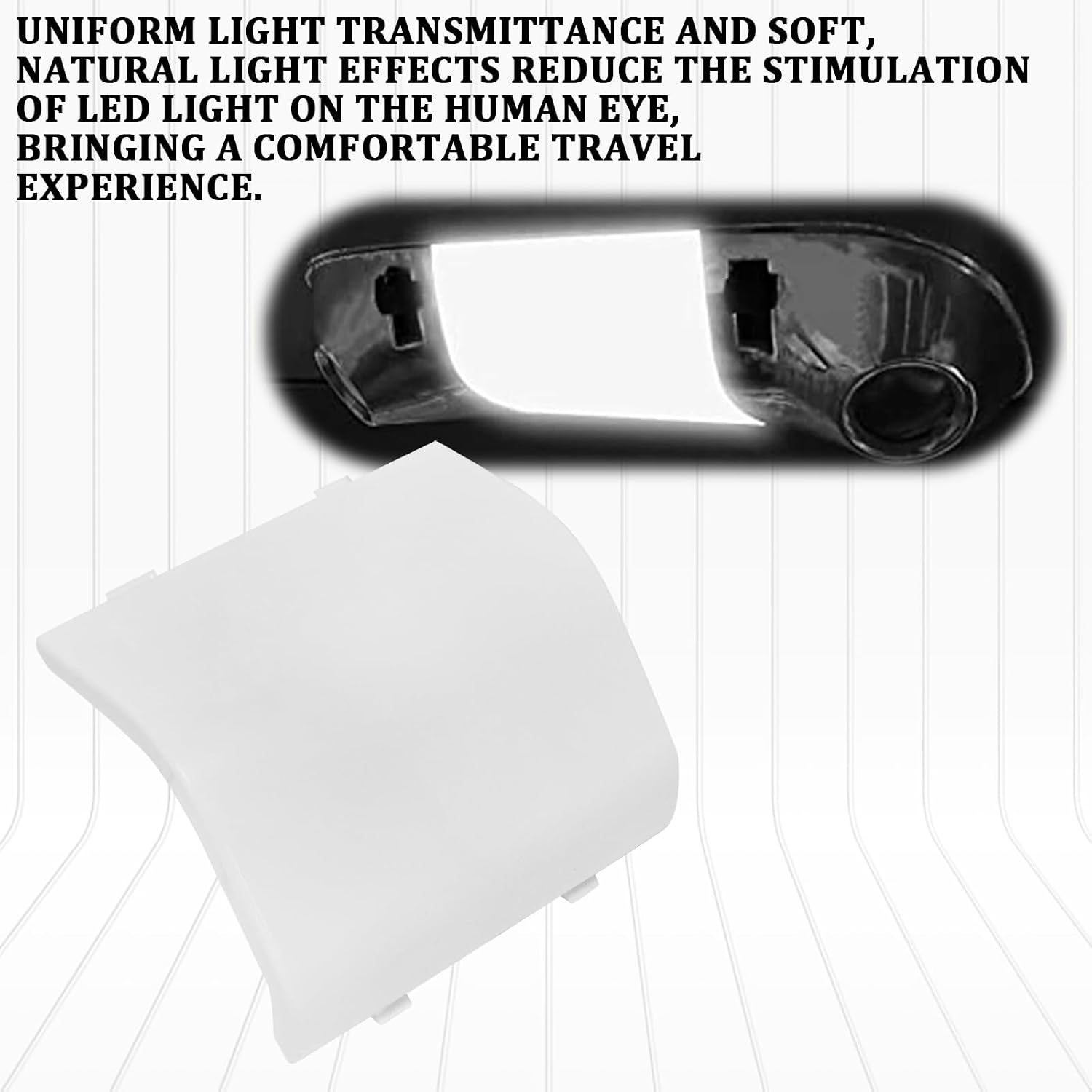 Roof Dome Bulb Lens Cover, Rectangular Interior Dome Lights Lens Roof, Map Lamp White Cover, Car Overhead Ceiling Light Housing for Mustang F150 F250 1980-1996 Replace# D2LY13783E (White)