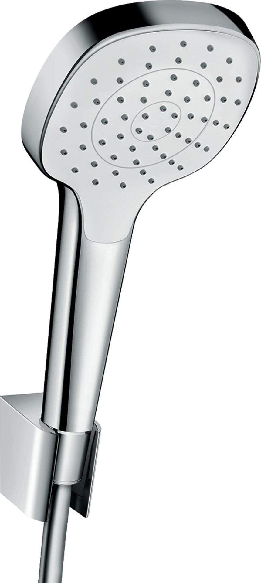 hansgrohe Zestaw prysznicowy Croma Select E, słuchawka prysznicowa z wężem i uchwytem, słuchawka prysznicowa z 1 rodzajem strumienia, biała/chrom