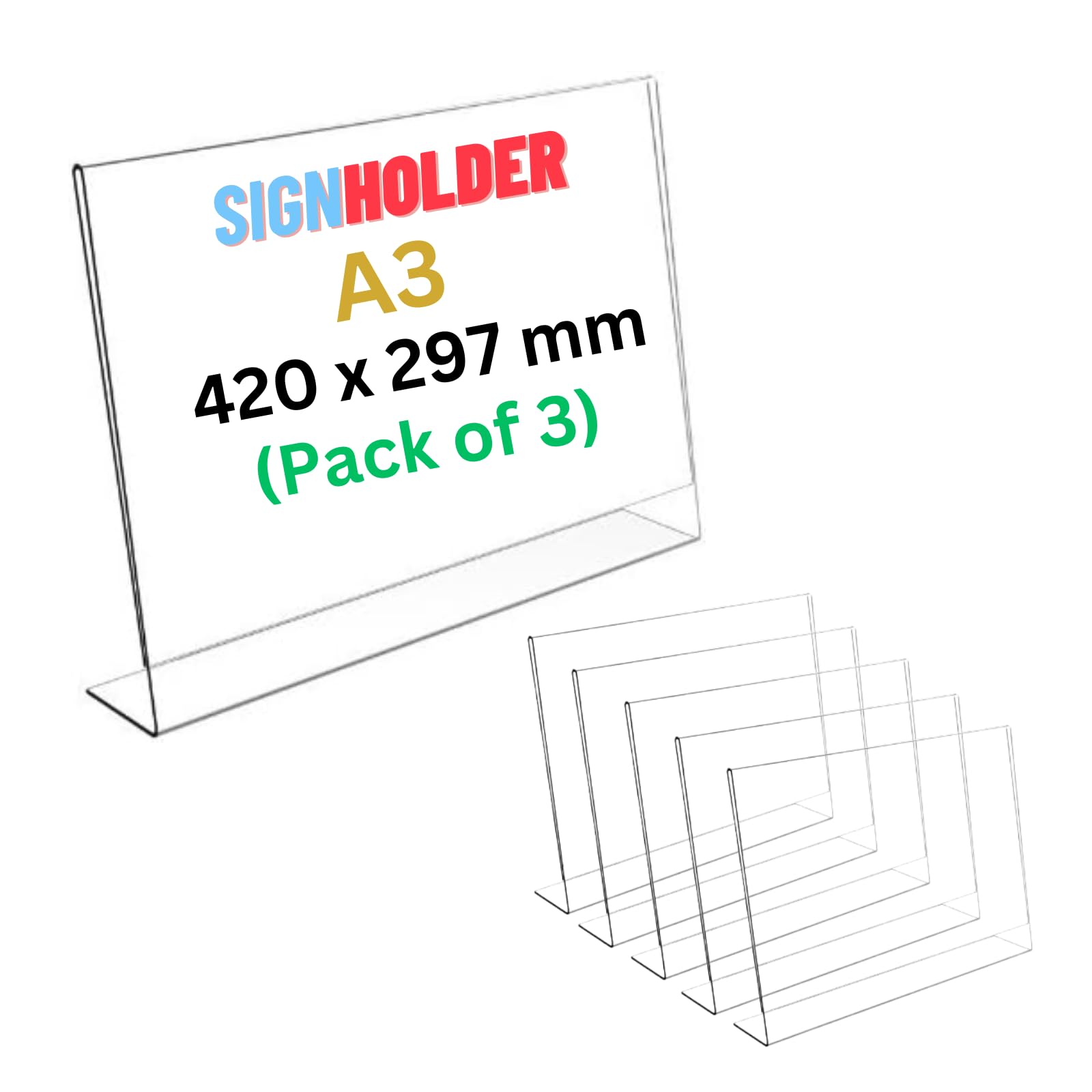 My Shopfittings Slant Back Acrylic Sign Holder A4, Portrait Frame For Signs, Brochures, Flyers