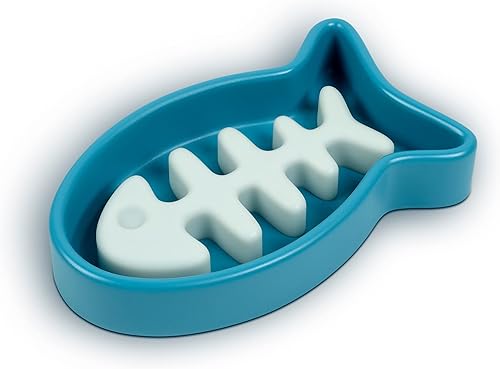 Miniatura 3 de Genuine Fred Comida lenta, cuenco para gatos de alimentación lenta, pescado