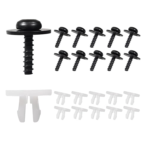 Miniatura 5 de WHALETAIL 10 juegos de tornillos para tapping de cubierta inferior de protección contra salpicaduras de motor, tornillos de cabeza Torx T30 y clip