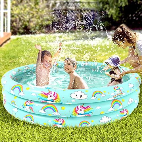 Jasonwell Inflatable Baby Kiddie Pool - Kids Paddling Pool Toddler Baby Swimming Pool Blow Up Ball Pit Pool Blow Up Infant Wading Pool For Backyard (51In Unicorn) #TOP4