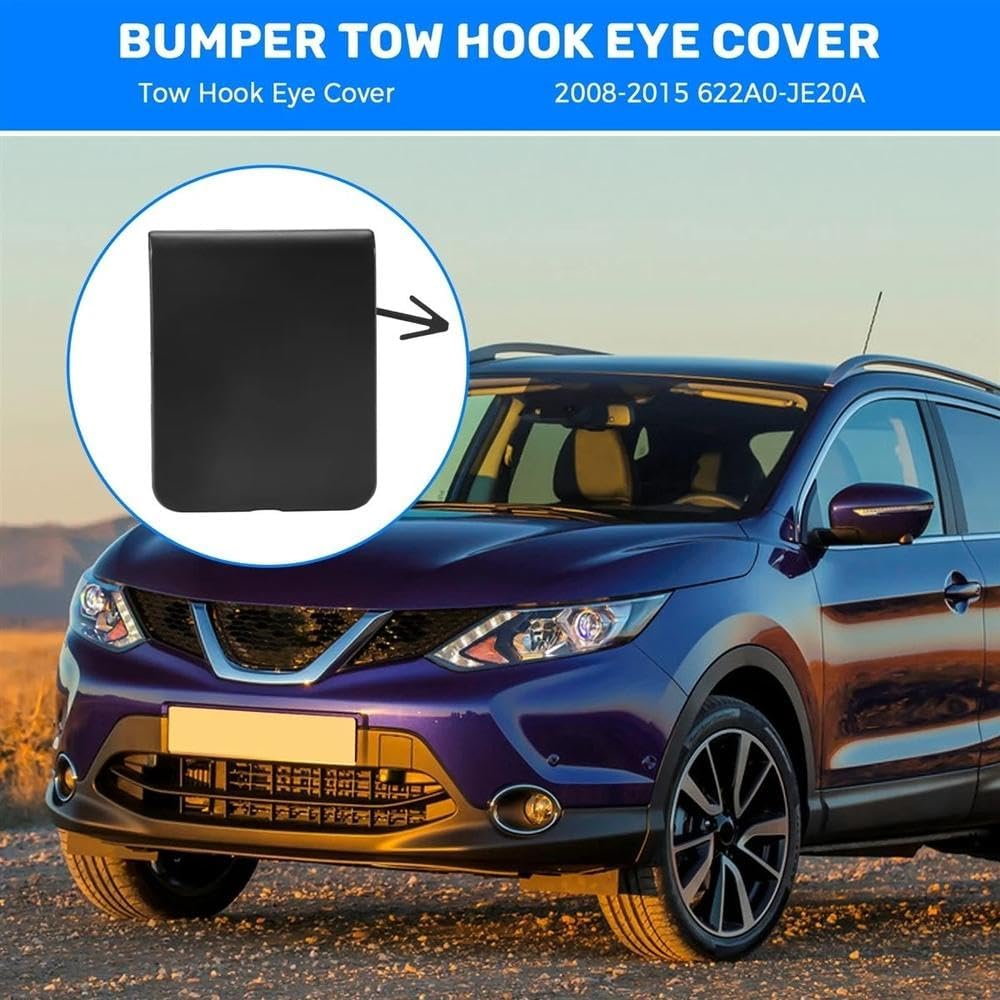 Hitch Cover Trailer Front Bumper Towing Hook Cover for Nissan Qashqai 08-15 622A0-JE20A Automotive Parts