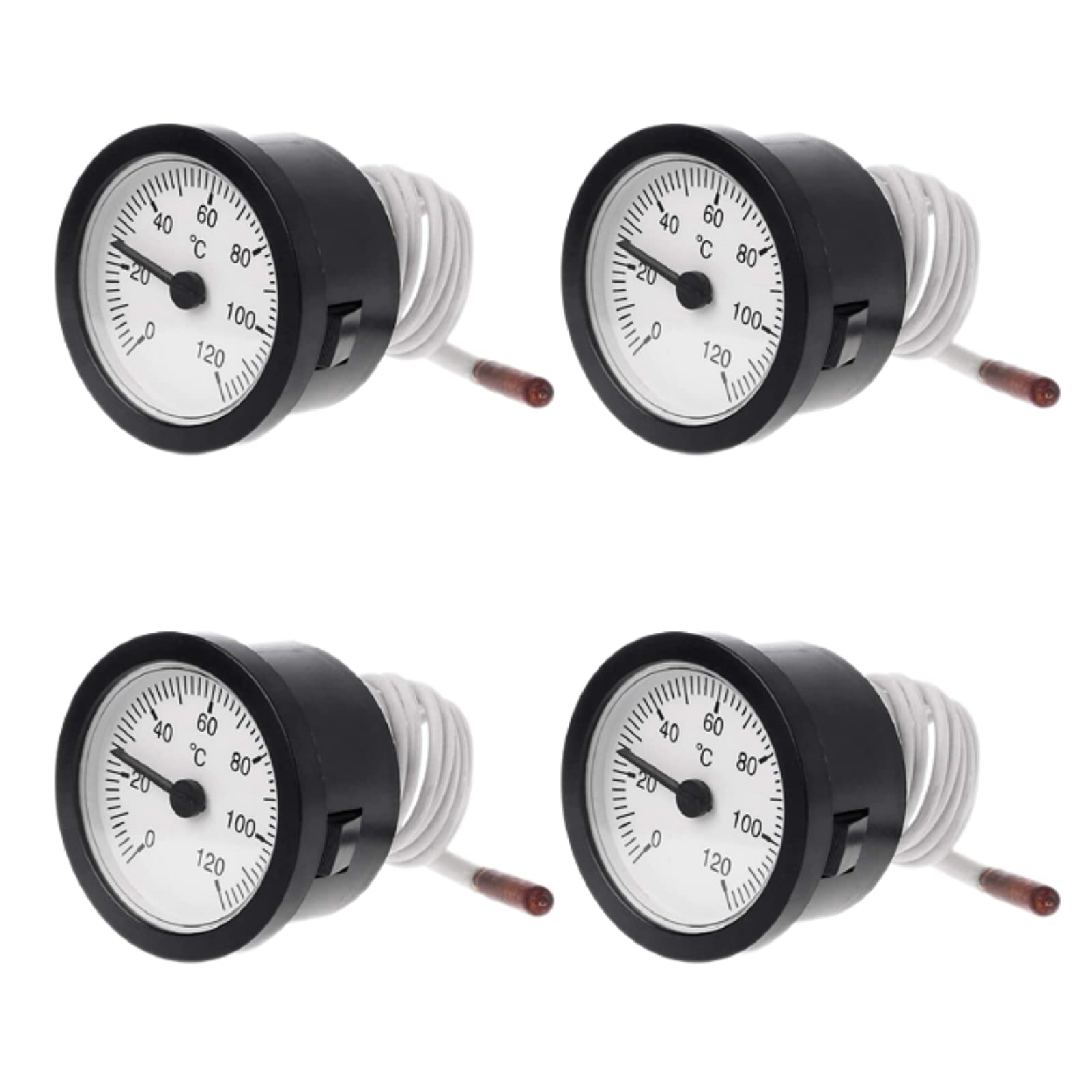 RANRAO Termómetro capilar del medidor de temperatura de 4 unids con el sensor medidor de temperatura capilar 0-120°C para el agua líquido y aceite