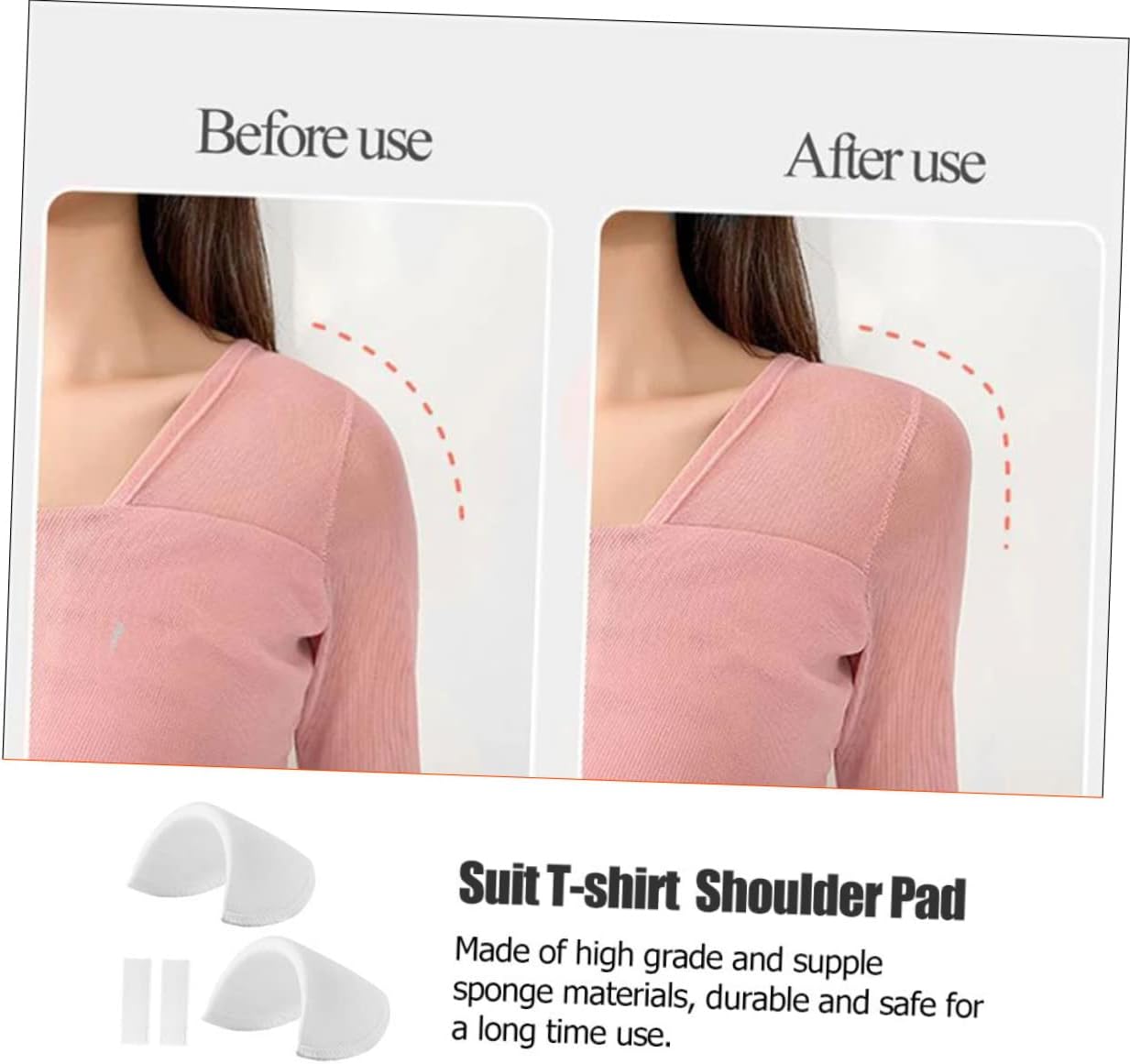 STOBOK 5pairs Thick Shoulder Pads for Women Cushioned Adhesive Shoulder Cushions Shirts and Suits for Shaping and Enhancing Reusable and Easy to Attach