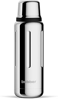 BOBBER 16 oz Stainless Steel Insulated Bottle – 24 Hours Hot – Dishwasher Safe Small Thermo for Hot Drinks – Leak Proof, Insulated Thermo Flask for Tea and Coffee, for Men and Women (Glossy)