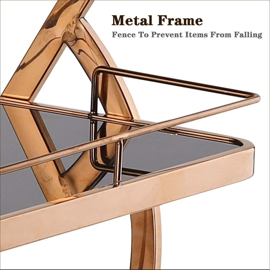 Bar Serving Cart for Hotel Business Restaurant, Kitchen Trolleys with Wheels Wine Racks Home Bar Cart Serving Trolleys Sideboard Kitchen Rack Hairdressing Trolley On Wheels 3 Tier