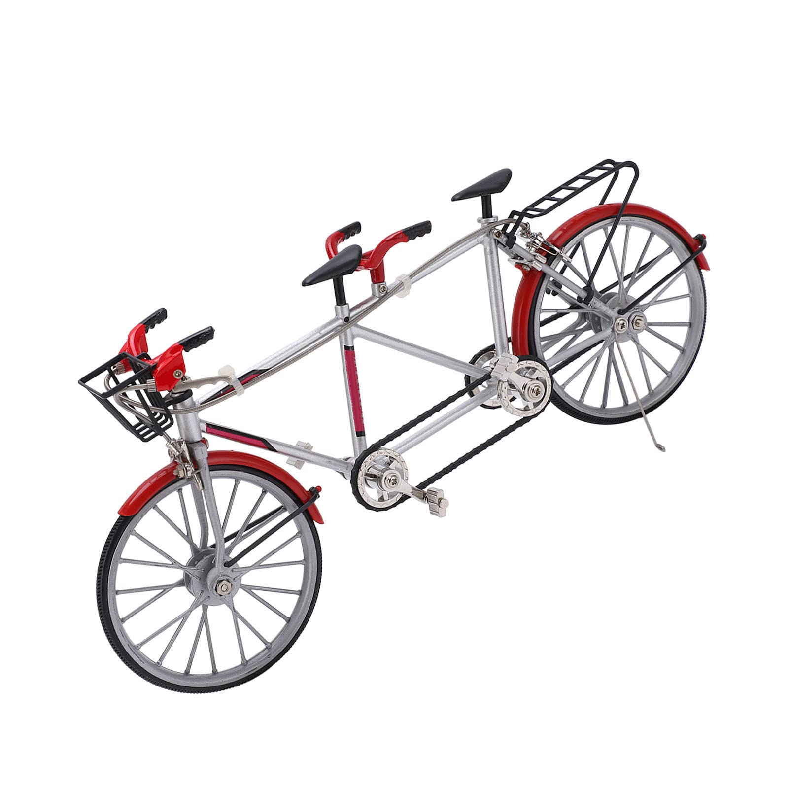 Mini Modèle de Vélo Tandem à Haute Simulation, Ornement pour Décorations de Bureau, Modèle de Vélo en Alliage de 28cm, Décoration de Bureau et de Maison