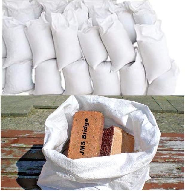 100 x **NEW** Double Stitched Woven Polypropylene *HEAVY DUTY* White Rubble Builder Sand Sacks Bags. Size : 55 cm x 85cm / 22" x 33" Capacity : 75 Kg Approx (100xWoven Sack)
