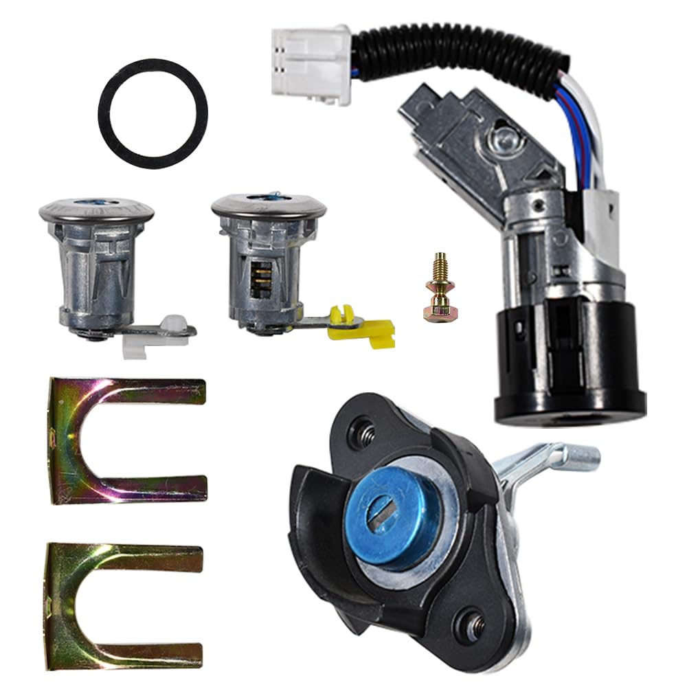 Ensemble de clés de serrure de contact et de serrure de porte Compatible avec Citroën C1, Peugeot 107, Toyota Aygo N0501412 9170.Y8