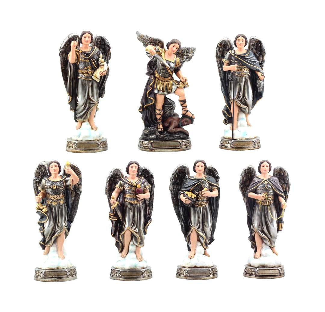 Gigi's Classy Kids 8 Inches Complete Set of All 7 Archangels Statues Siete Arcangeles Micheal Raphae