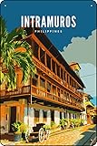 Intramuros Philippines Farmhouse Home Cafes Office Store Pubs Club Decor Vintage Metal 12X8 Inch