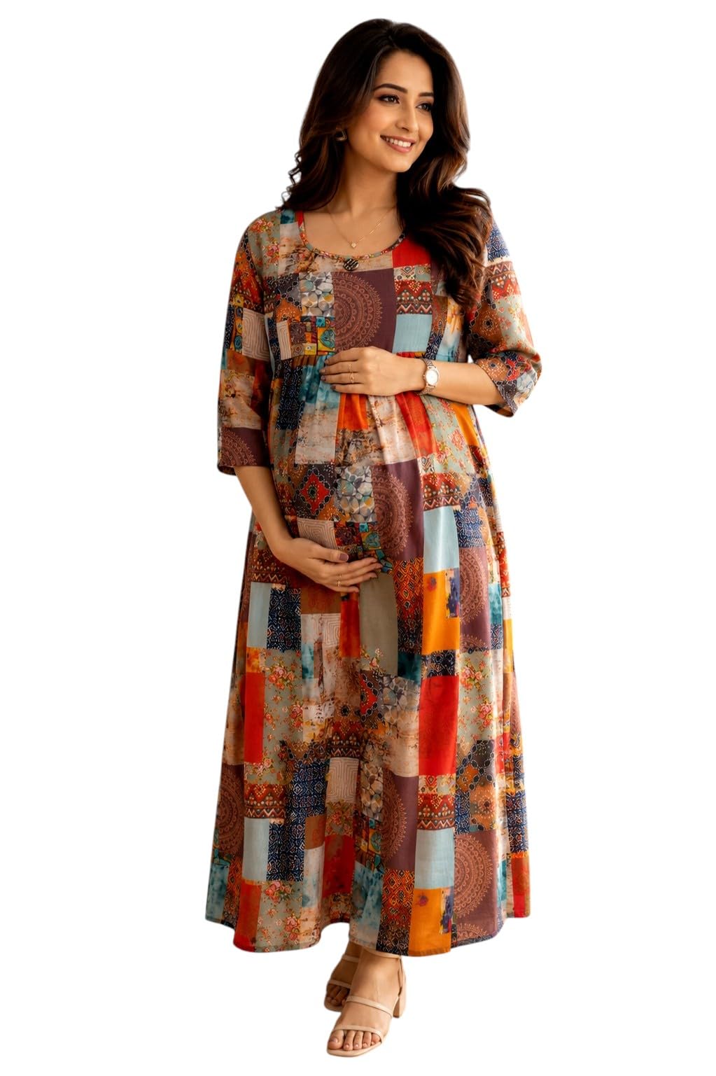 RITIJYA Feeding Kurtis for Women with Zip | Maternity Gown Pregnancy Dress for Nursing Mothers | Viscose Rayon | Stylish & Comfortable | S to 4XL | Maternity Wear Feeding Dress Tops-image-45