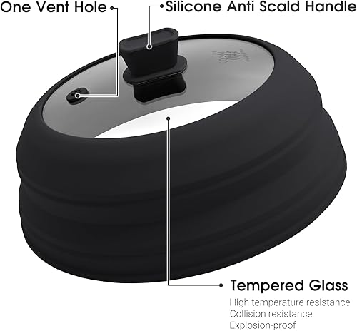 Miniatura 4 de Cubierta de salpicaduras de microondas para alimentos, cubierta plegable de vidrio para microondas, protector de salpicaduras de silicona, apto para
