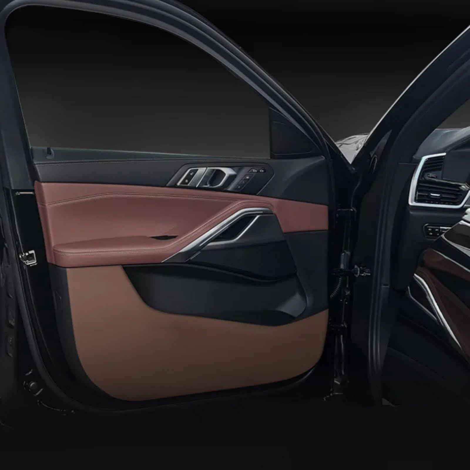 Protection porte de voiture durable anti-coup de pied marron pour BMW X6