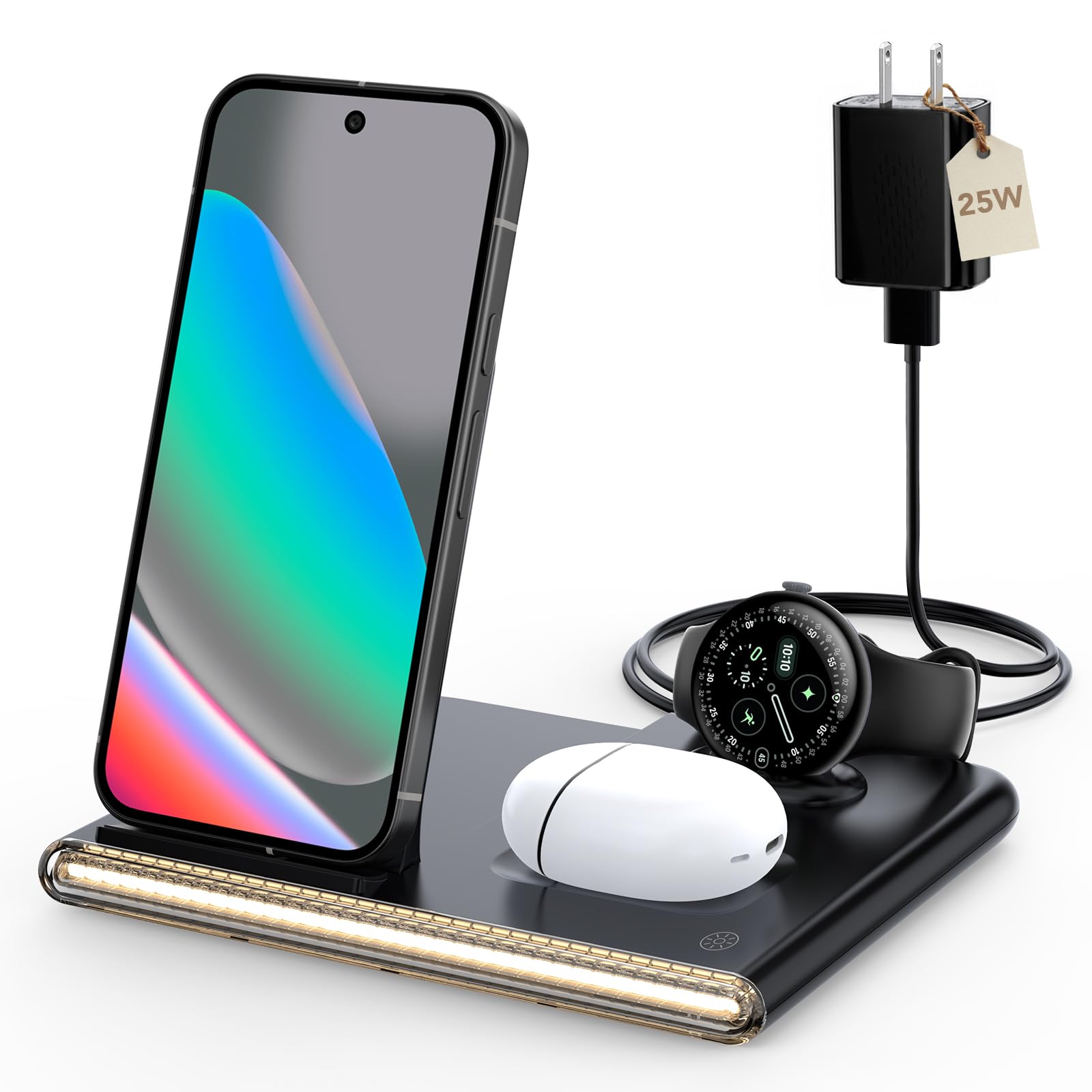 Photo 1 of Aresh 3-in-1 Foldable Wireless Charging Station for Google Pixel Watch 5/4