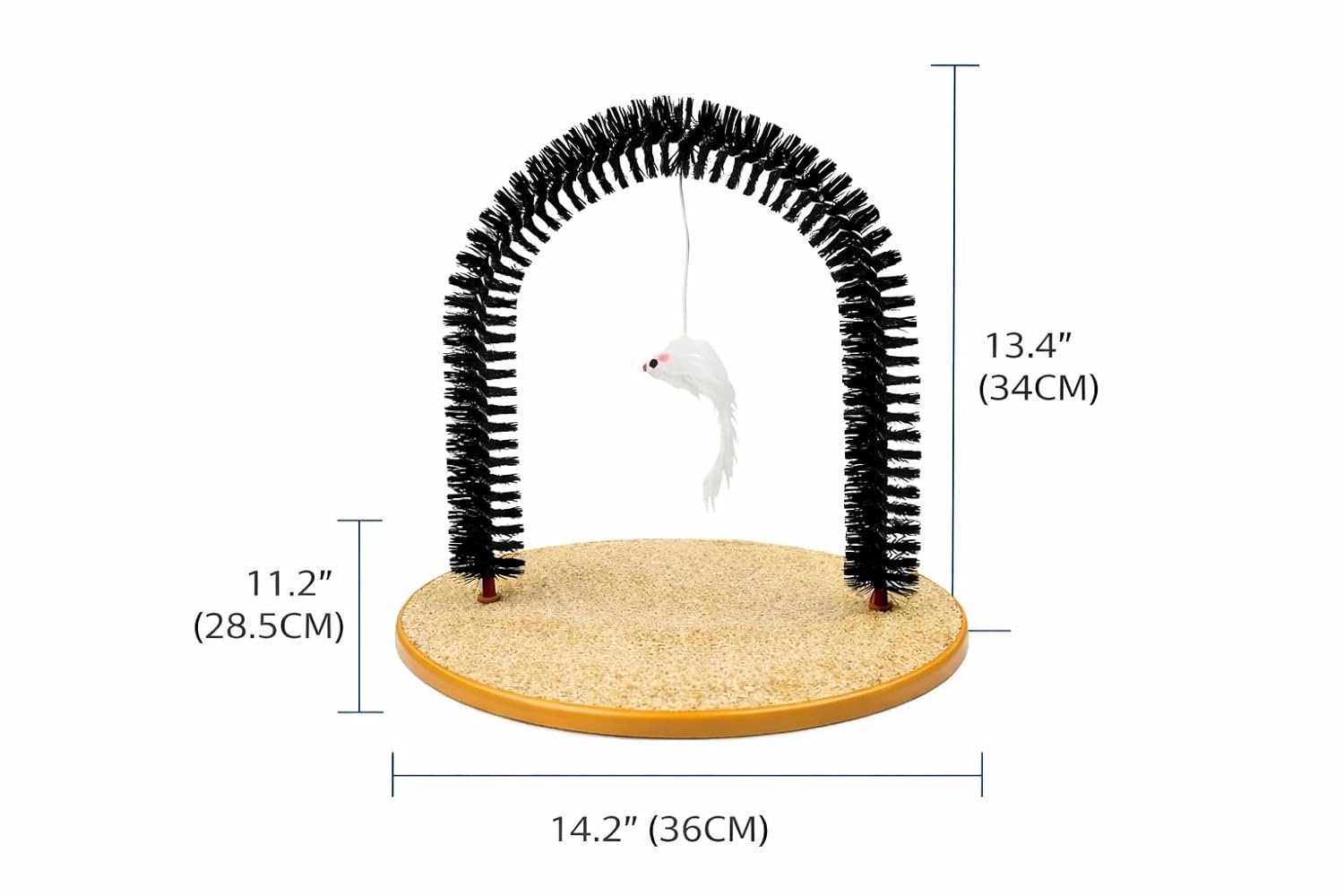 Cat Self-Groomer, Arch Grooming Brush with Scratching Toy, Cat Hair Massage and Grooming Station